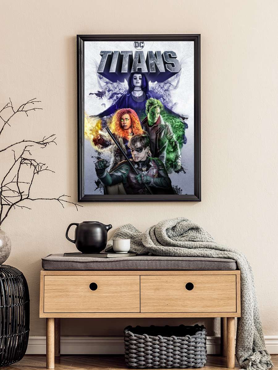 Titans Dizi Tablo Siyah Çerçeveli Dizi Poster Duvar Tablo