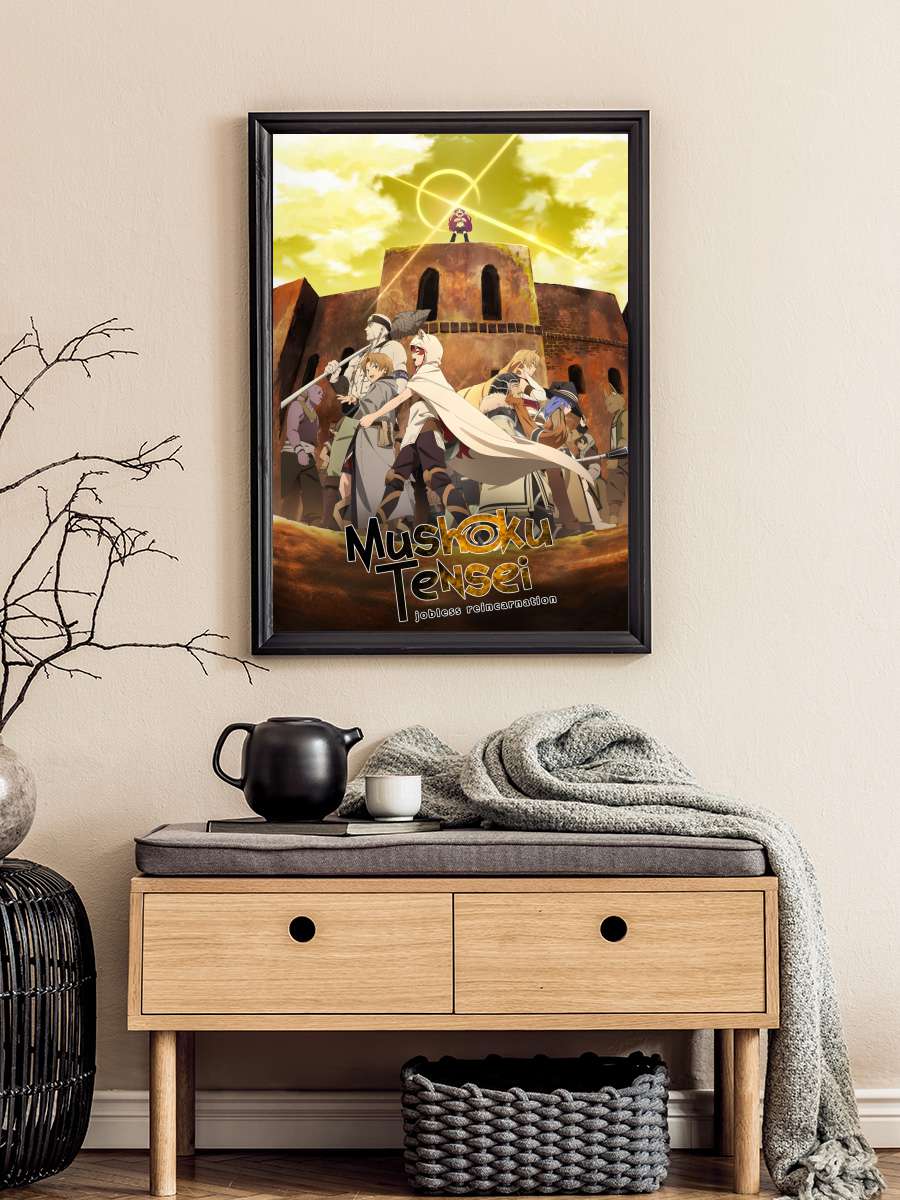 Mushoku Tensei: Isekai Ittara Honki Dasu - 無職転生 ～異世界行ったら本気だす～ Dizi Tablo Siyah Çerçeveli Dizi Poster Duvar Tablo