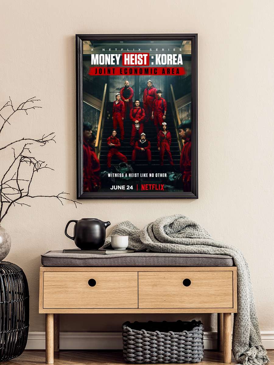 La Casa de Papel: Kore - 종이의 집: 공동경제구역 Dizi Tablo Siyah Çerçeveli Dizi Poster Duvar Tablo