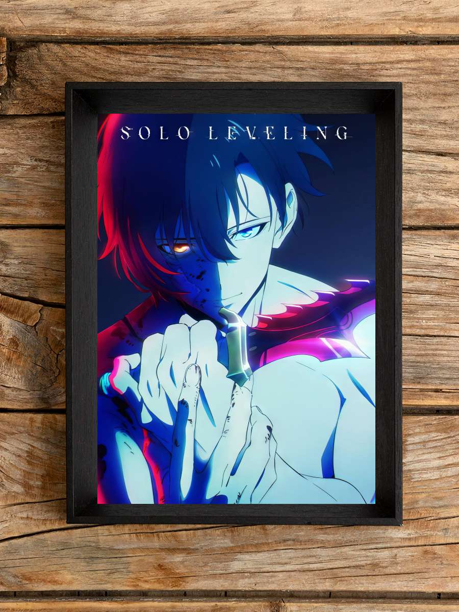 Solo Leveling - 俺だけレベルアップな件 Dizi Tablo Siyah Çerçeveli Dizi Poster Duvar Tablo