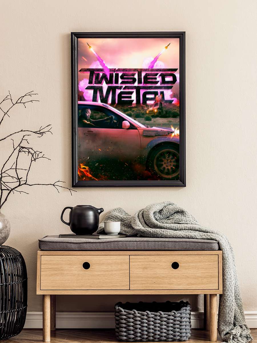 Twisted Metal Dizi Tablo Siyah Çerçeveli Dizi Poster Duvar Tablo
