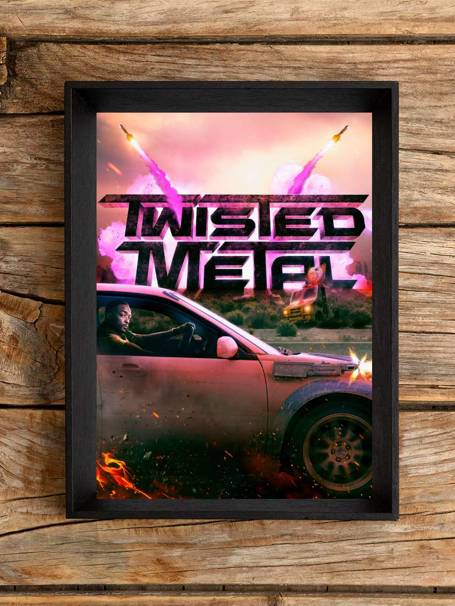 Twisted Metal Dizi Tablo Siyah Çerçeveli Dizi Poster Duvar Tablo