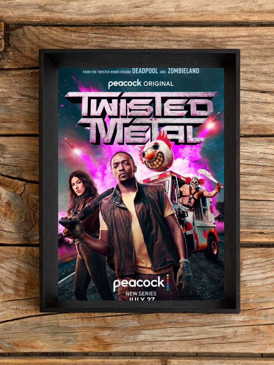 Twisted Metal Dizi Tablo Siyah Çerçeveli Dizi Poster Duvar Tablo