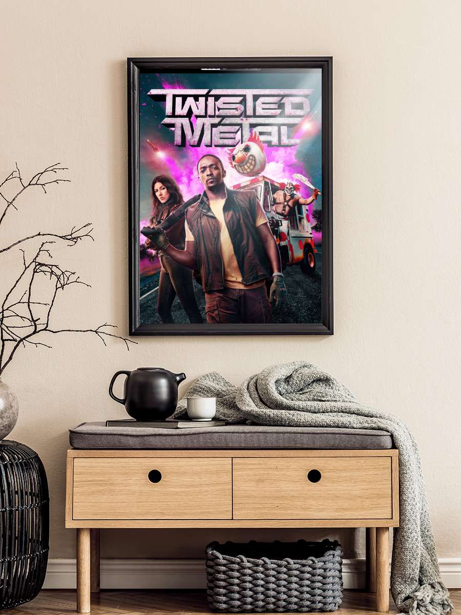 Twisted Metal Dizi Tablo Siyah Çerçeveli Dizi Poster Duvar Tablo