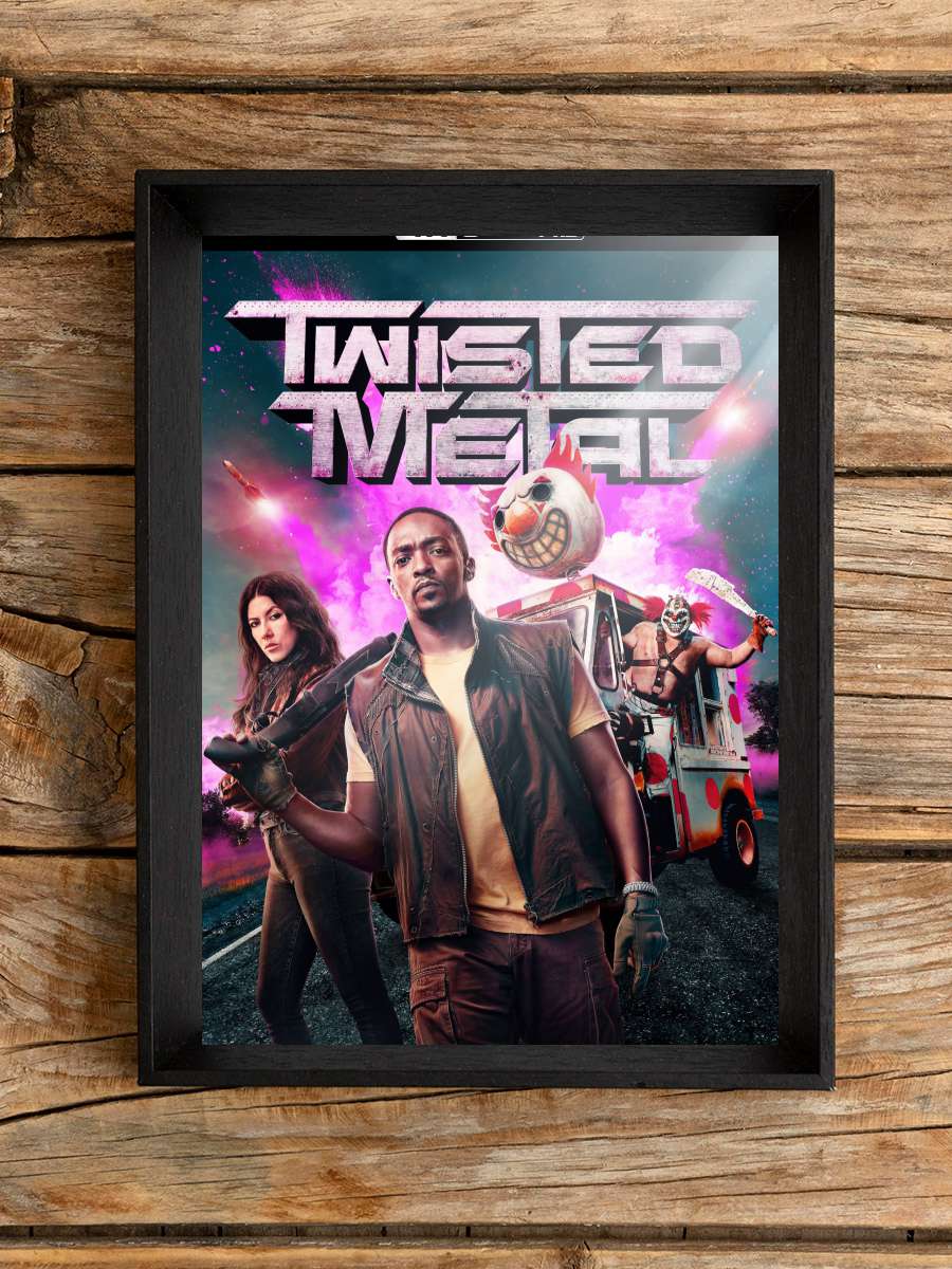 Twisted Metal Dizi Tablo Siyah Çerçeveli Dizi Poster Duvar Tablo