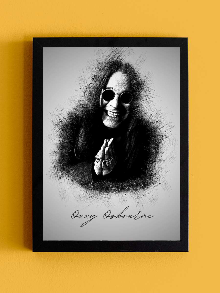 Ozzy O. Sketch Müzik Poster Tablo Siyah Çerçeveli Yüksek Kalite Müzik Duvar Tablo - En İyi Fiyatlarla