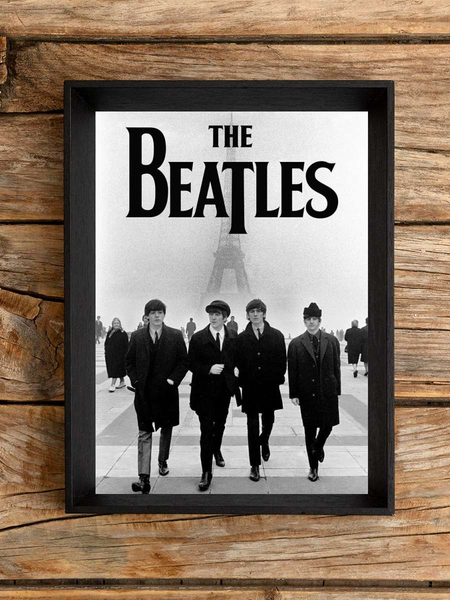 The Beatles - Eiffel Tower Müzik Poster Tablo Siyah Çerçeveli Yüksek Kalite Müzik Duvar Tablo