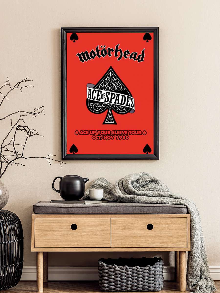 Motorhead - Ace Up Your Sleeve Tour Müzik Poster Tablo Siyah Çerçeveli Yüksek Kalite Müzik Duvar Tablo
