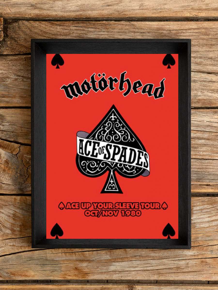 Motorhead - Ace Up Your Sleeve Tour Müzik Poster Tablo Siyah Çerçeveli Yüksek Kalite Müzik Duvar Tablo