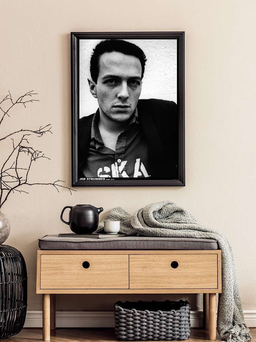The Clash / Joe Strummer - Ska 1977 Müzik Poster Tablo Siyah Çerçeveli Yüksek Kalite Müzik Duvar Tablo