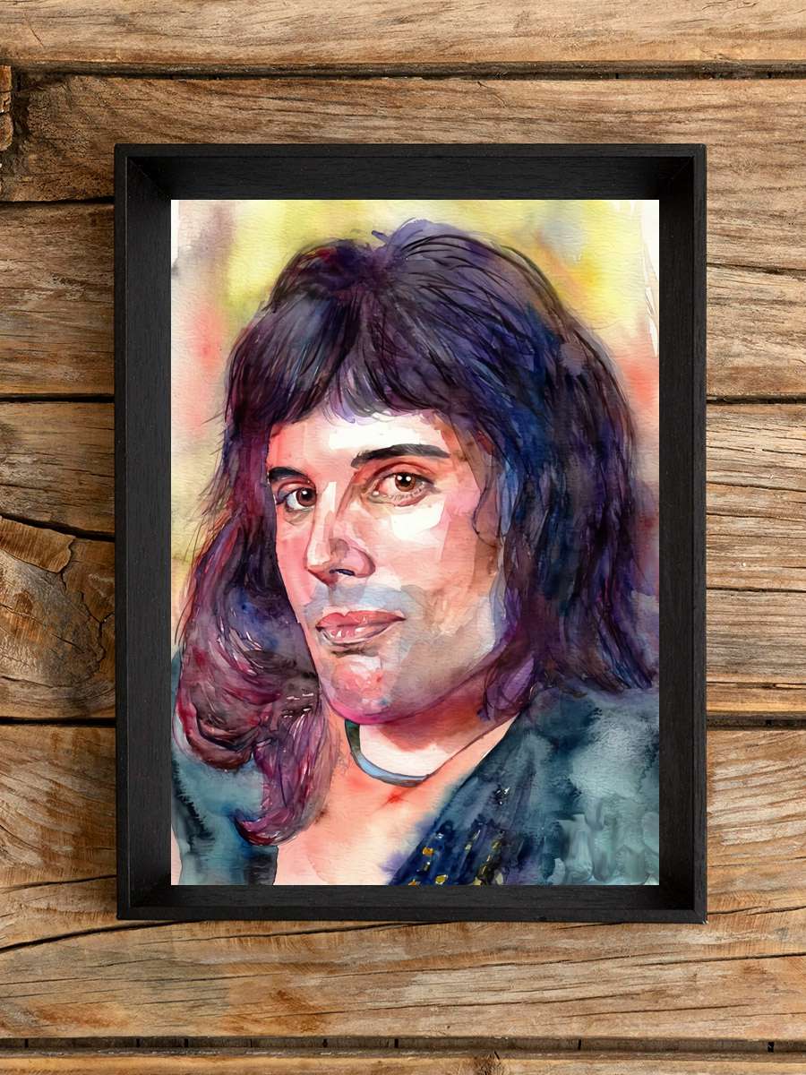 F. Mercury Young Müzik Poster Tablo Siyah Çerçeveli Yüksek Kalite Müzik Duvar Tablo