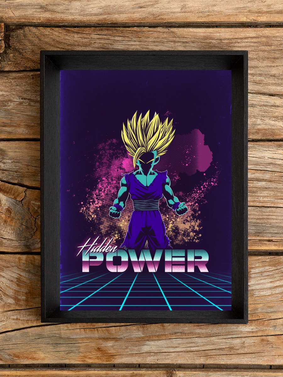 Retro hidden power Anime Poster Tablo Siyah Çerçeveli Yüksek Kalite Anime Duvar Tablo