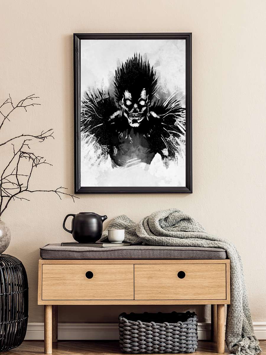 Bored Shinigami Anime Poster Tablo Siyah Çerçeveli Yüksek Kalite Anime Duvar Tablo