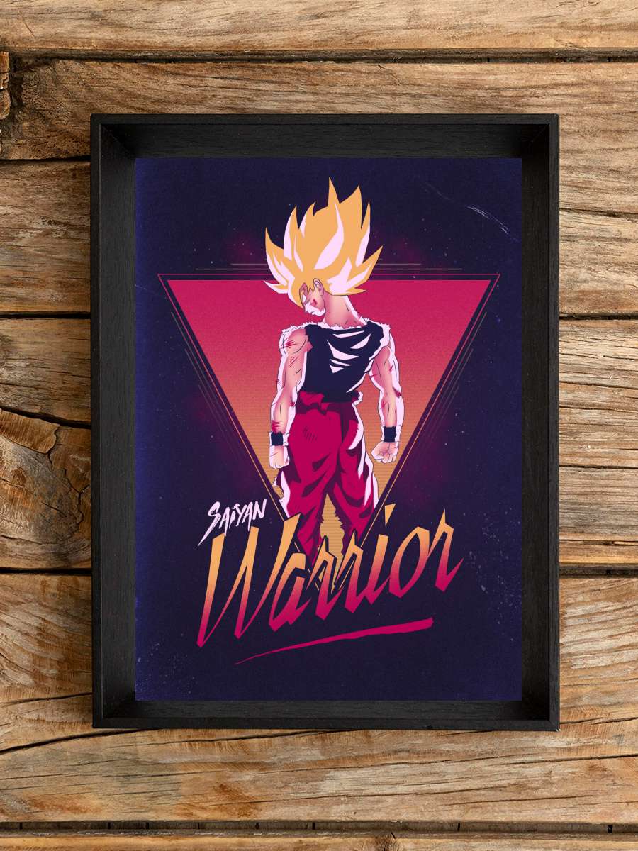 Retro Warrior Anime Poster Tablo Siyah Çerçeveli Yüksek Kalite Anime Duvar Tablo