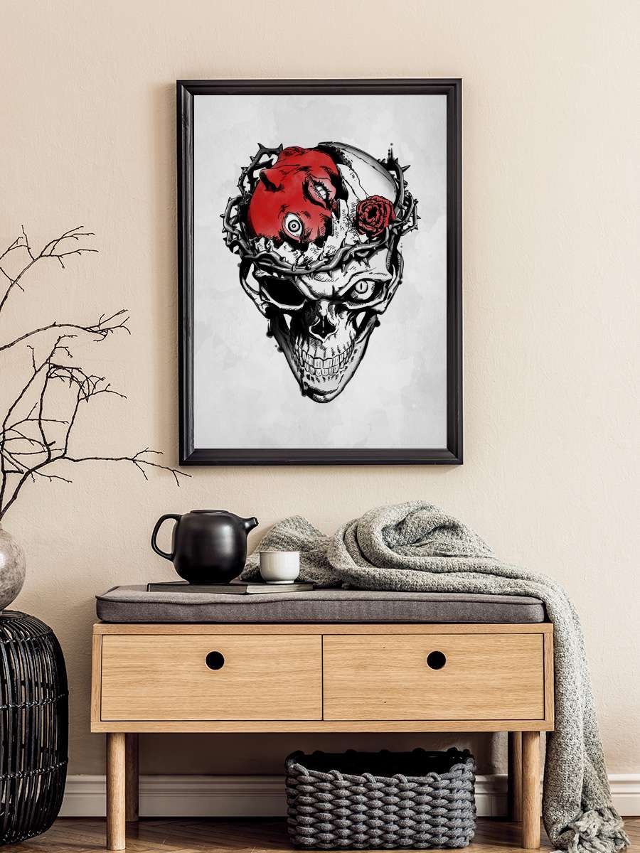 Behelit Skull Anime Poster Tablo Siyah Çerçeveli Yüksek Kalite Anime Duvar Tablo