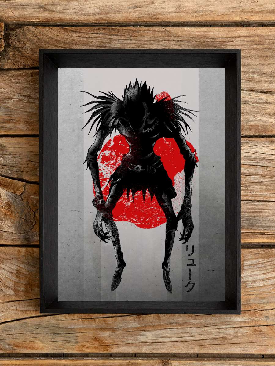 Crimson Shinigami  Anime Poster Tablo Siyah Çerçeveli Yüksek Kalite Anime Duvar Tablo