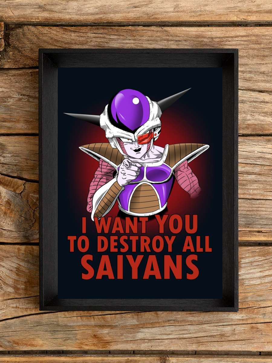 Uncle Frieza Anime Poster Tablo Siyah Çerçeveli Yüksek Kalite Anime Duvar Tablo