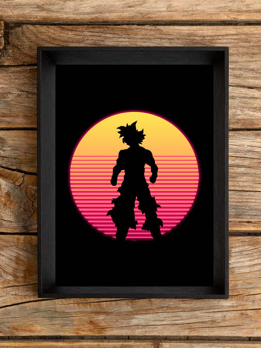 Saiyan under the moon  Anime Poster Tablo Siyah Çerçeveli Yüksek Kalite Anime Duvar Tablo
