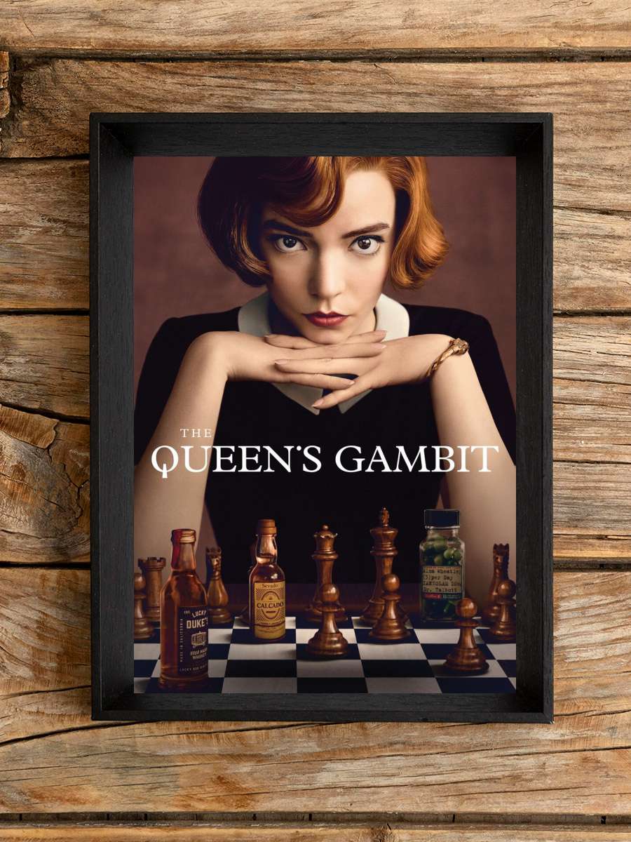 Queens Gambit - Key Art Film Poster Tablo Siyah Çerçeveli Yüksek Kalite Film Duvar Tablo