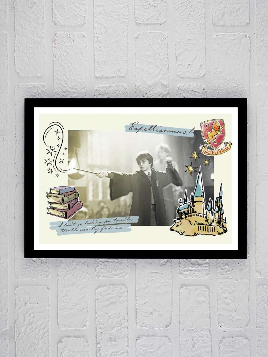 Harry Potter - Expelliarmus Film Poster Tablo Siyah Çerçeveli Yüksek Kalite Film Duvar Tablo