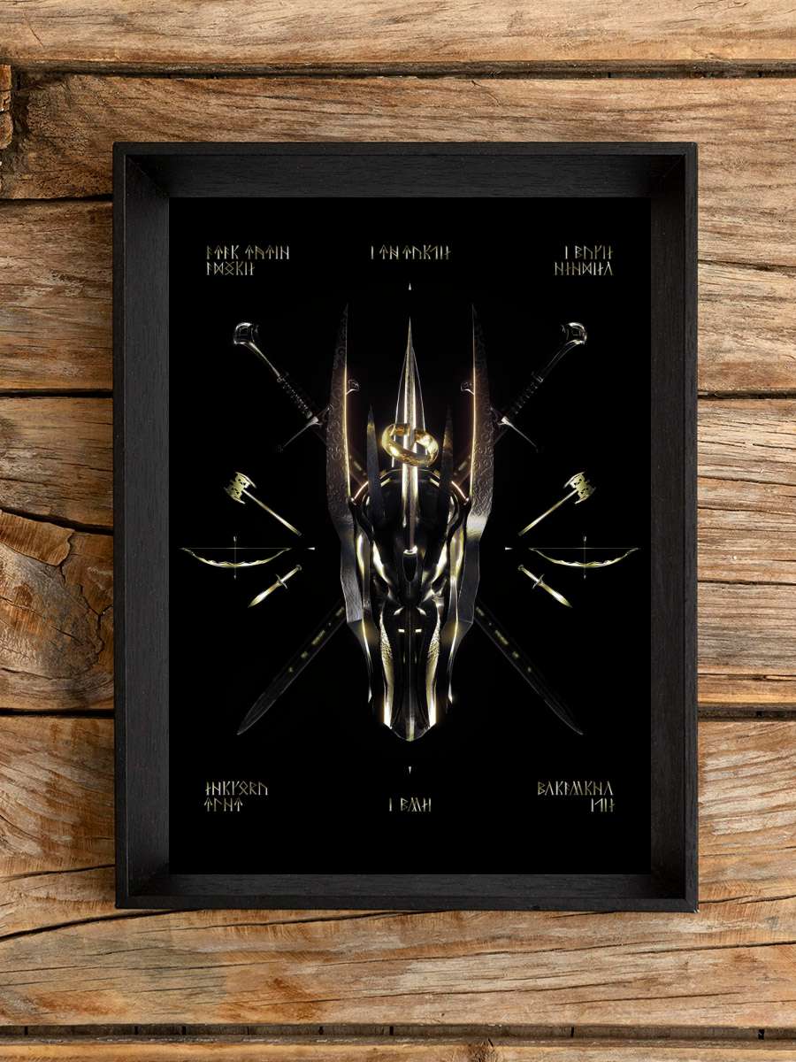 Lord of the Rings - Black Speech Film Poster Tablo Siyah Çerçeveli Yüksek Kalite Film Duvar Tablo