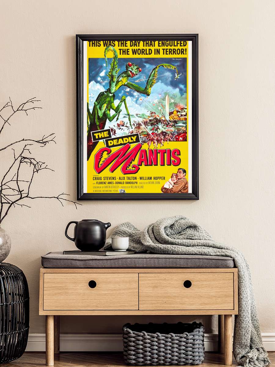 The Deadly Mantis (Retro Cinema… Cinema / Horror Movie Poster) Film Poster Tablo Siyah Çerçeveli Yüksek Kalite Film Duvar Tablo