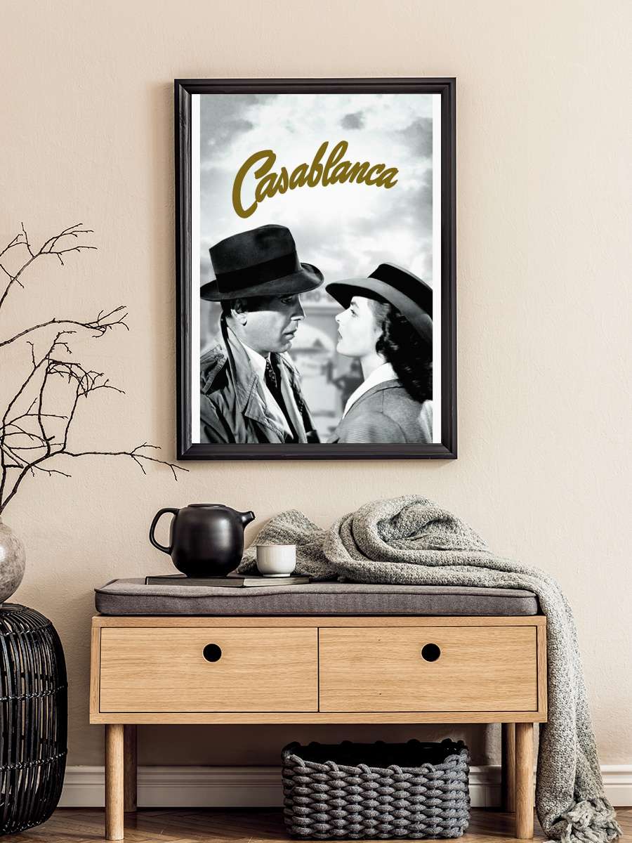 Casablanca (Vintage Cinema /… / Retro Theatre Poster) Film Poster Tablo Siyah Çerçeveli Yüksek Kalite Film Duvar Tablo