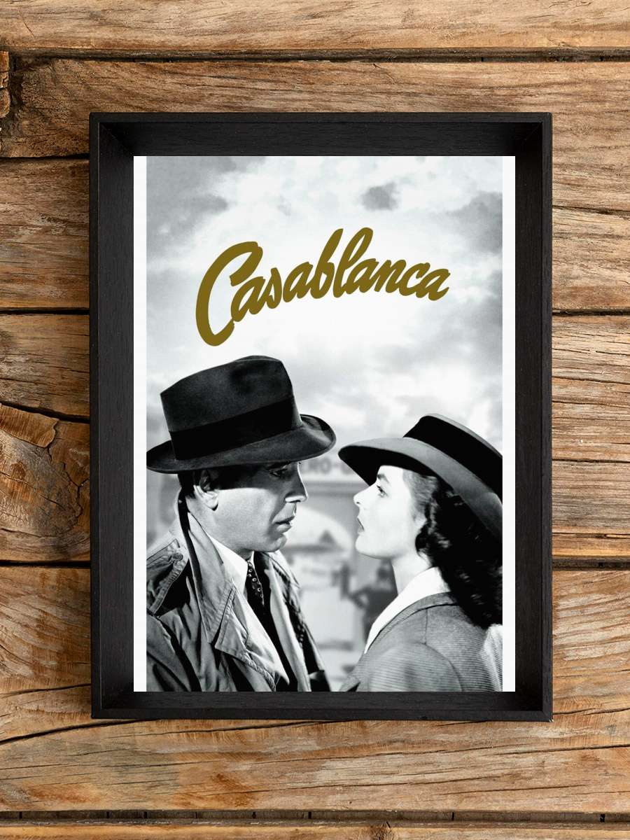 Casablanca (Vintage Cinema /… / Retro Theatre Poster) Film Poster Tablo Siyah Çerçeveli Yüksek Kalite Film Duvar Tablo