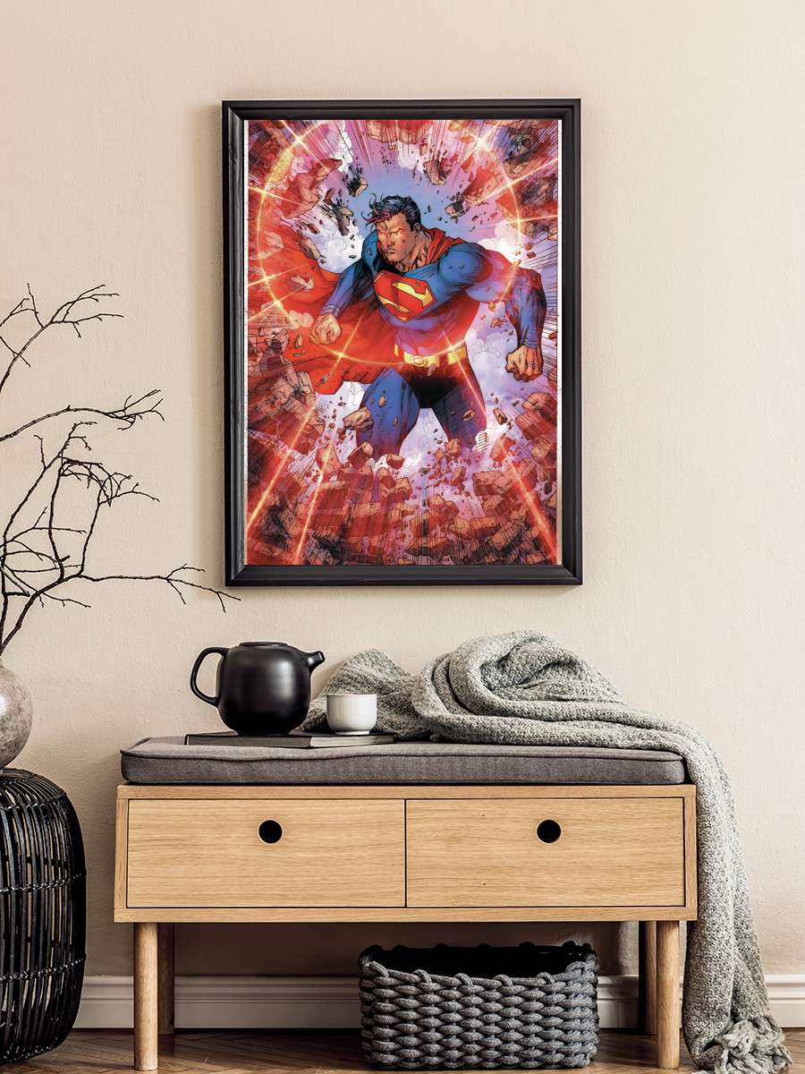 Superman Core - Power Film Poster Tablo Siyah Çerçeveli Yüksek Kalite Film Duvar Tablo