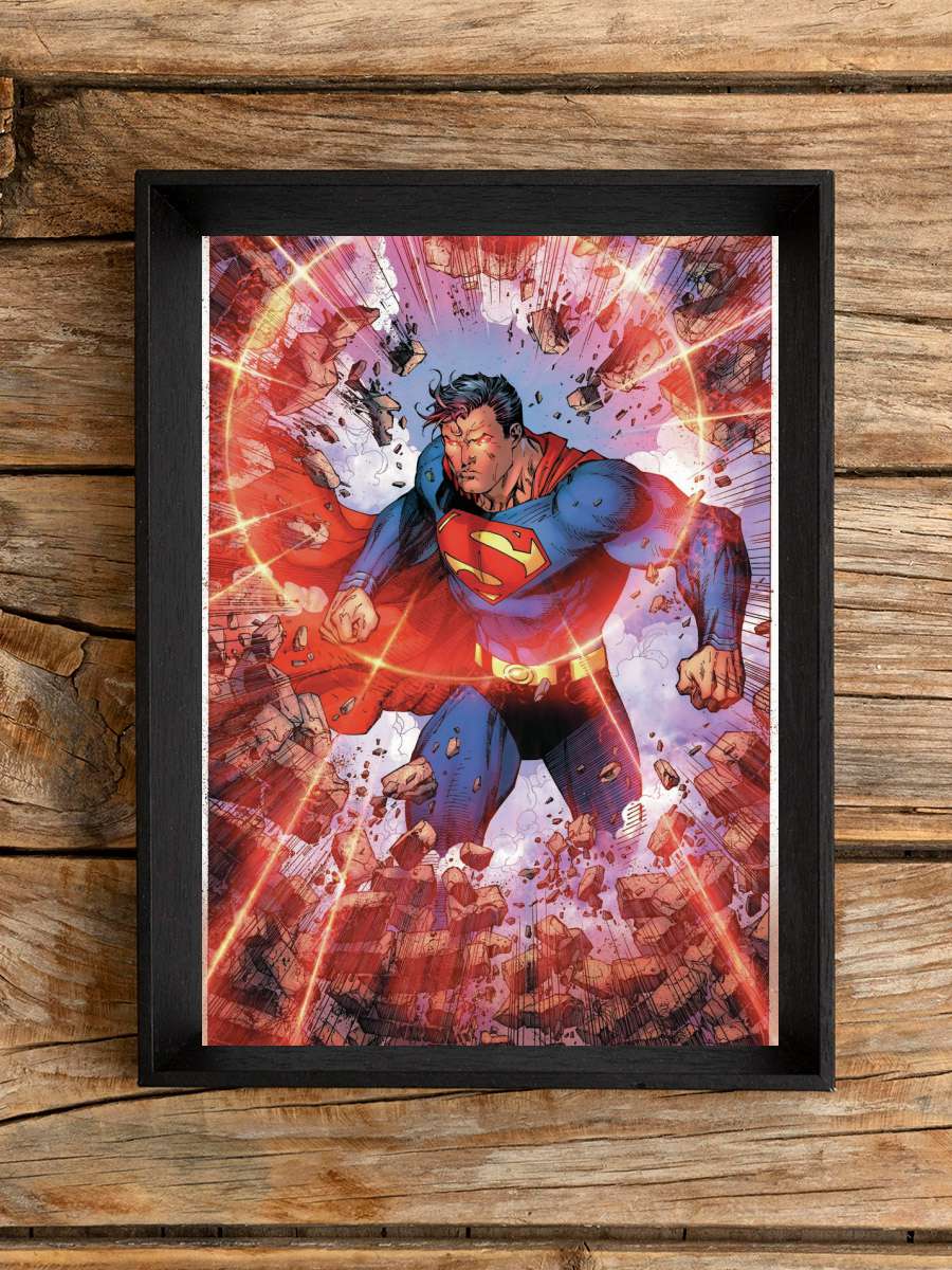 Superman Core - Power Film Poster Tablo Siyah Çerçeveli Yüksek Kalite Film Duvar Tablo