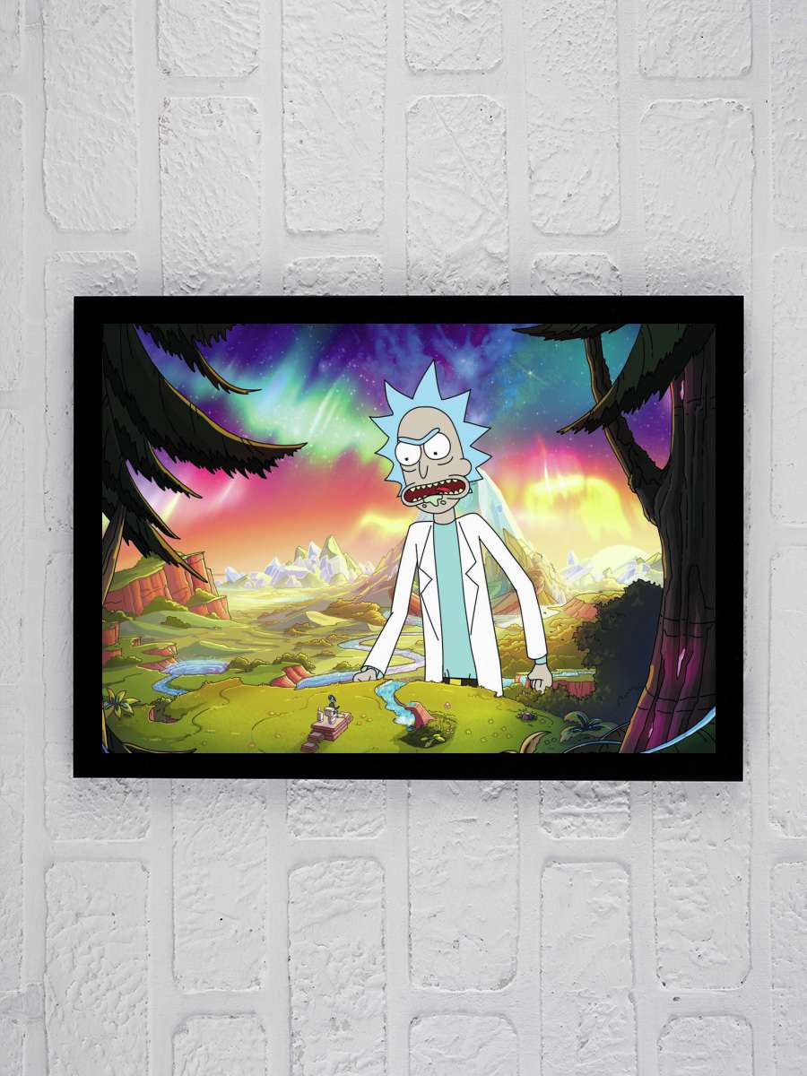 Rick & Morty - Giant Film Poster Tablo Siyah Çerçeveli Yüksek Kalite Film Duvar Tablo