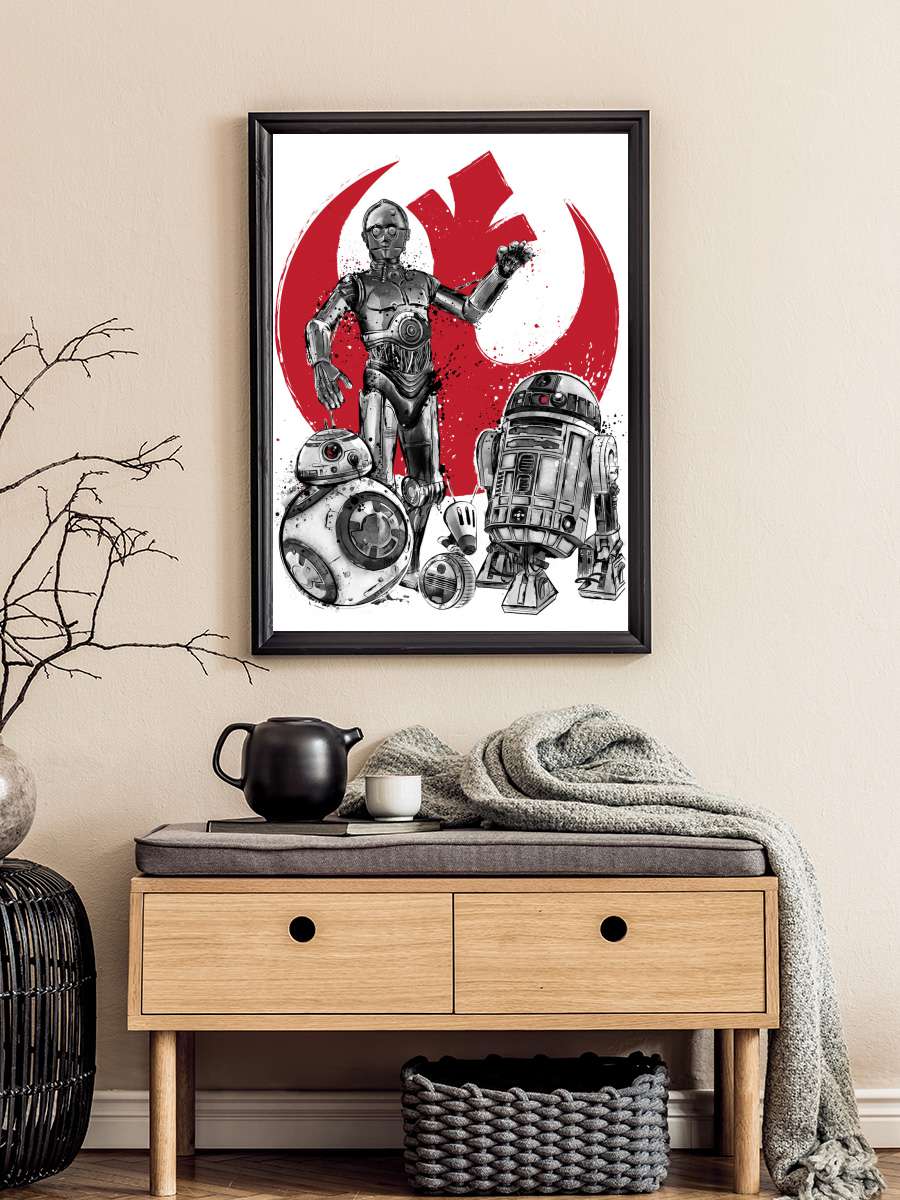 The Rise of Droids Film Poster Tablo Siyah Çerçeveli Yüksek Kalite Film Duvar Tablo