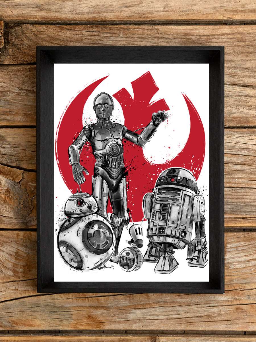 The Rise of Droids Film Poster Tablo Siyah Çerçeveli Yüksek Kalite Film Duvar Tablo