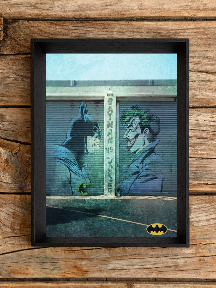 Batman vs. Joker - Grafitti Film Poster Tablo Siyah Çerçeveli Yüksek Kalite Film Duvar Tablo