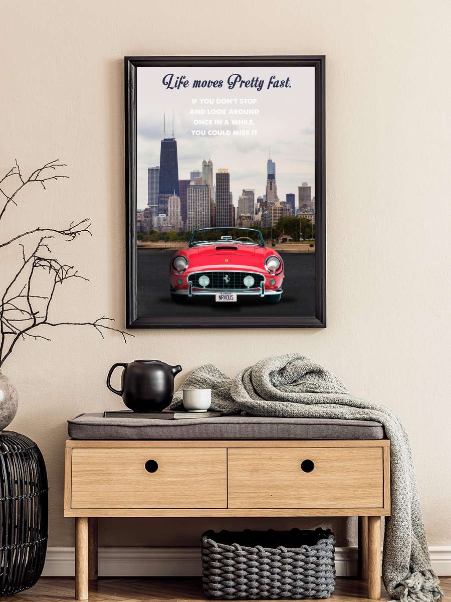 Ferris Bueller's Day Off Film Poster Tablo Siyah Çerçeveli Yüksek Kalite Film Duvar Tablo