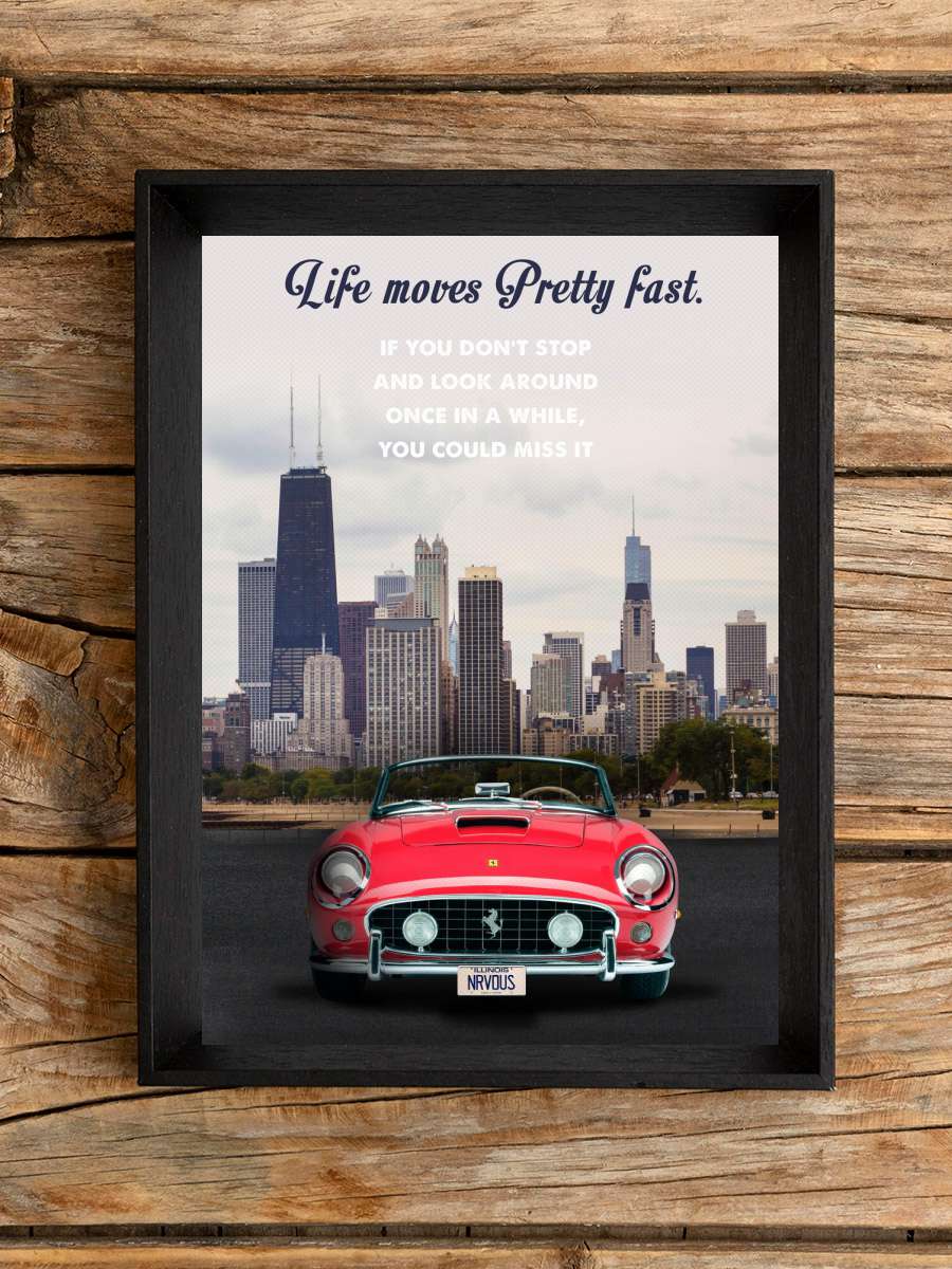 Ferris Bueller's Day Off Film Poster Tablo Siyah Çerçeveli Yüksek Kalite Film Duvar Tablo