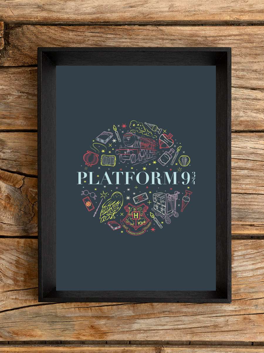 Harry Potter - Platform Nine… Nine and Three-Quarters Film Poster Tablo Siyah Çerçeveli Yüksek Kalite Film Duvar Tablo