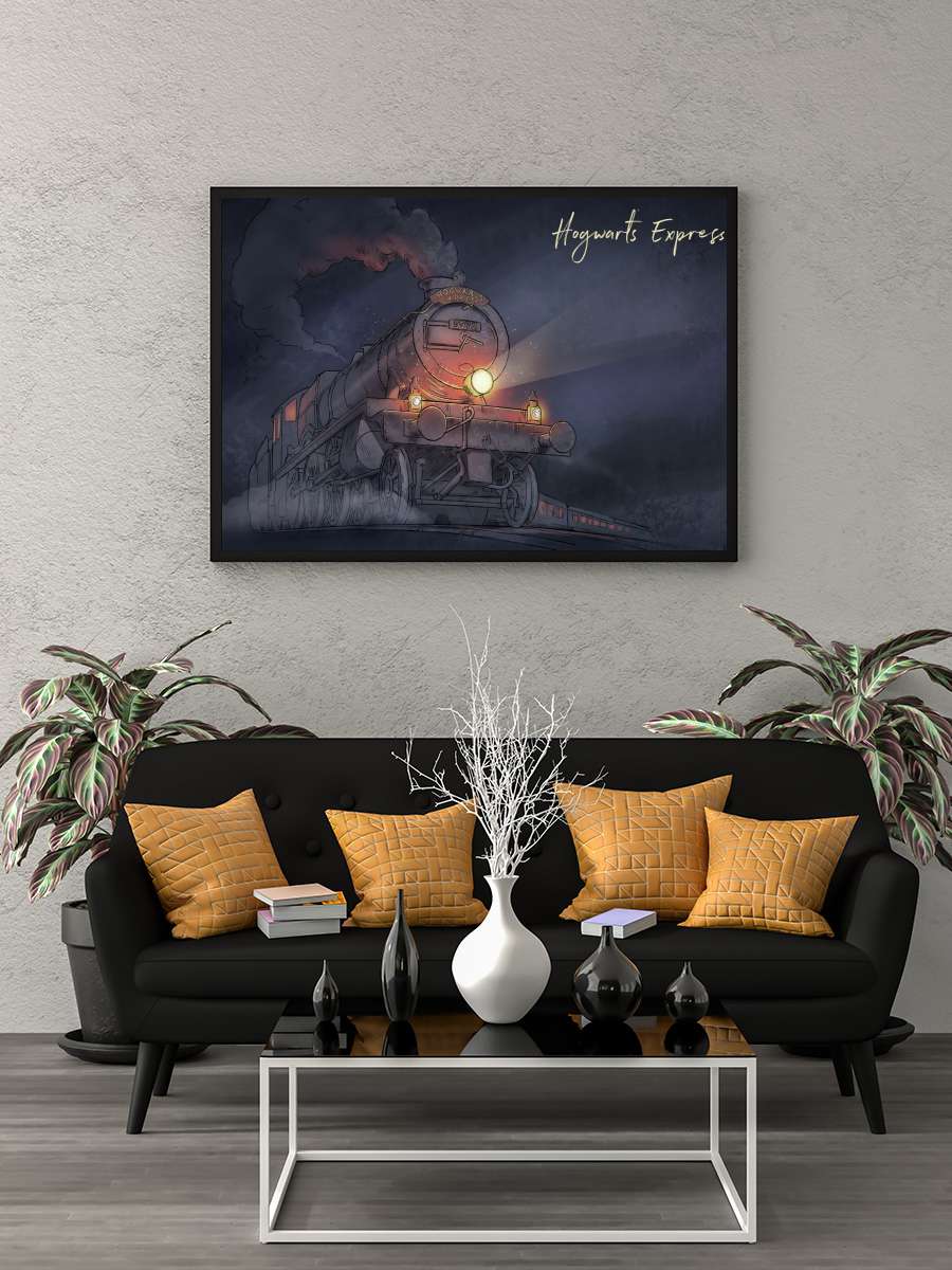 Harry Potter - Hogwarts Express Film Poster Tablo Siyah Çerçeveli Yüksek Kalite Film Duvar Tablo