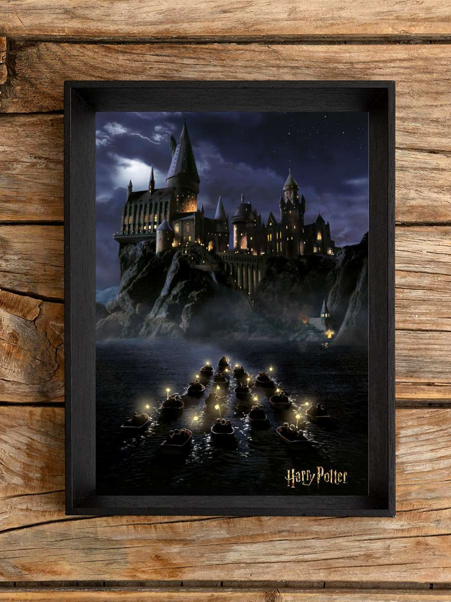 Harry Potter - Hogwarts Film Poster Tablo Siyah Çerçeveli Yüksek Kalite Film Duvar Tablo