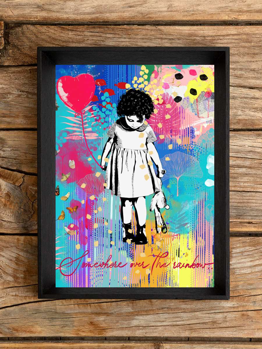 Somewhere over the rainbow Sanatsal Modern Tablo Siyah Çerçeveli Poster Modern Duvar Tablo
