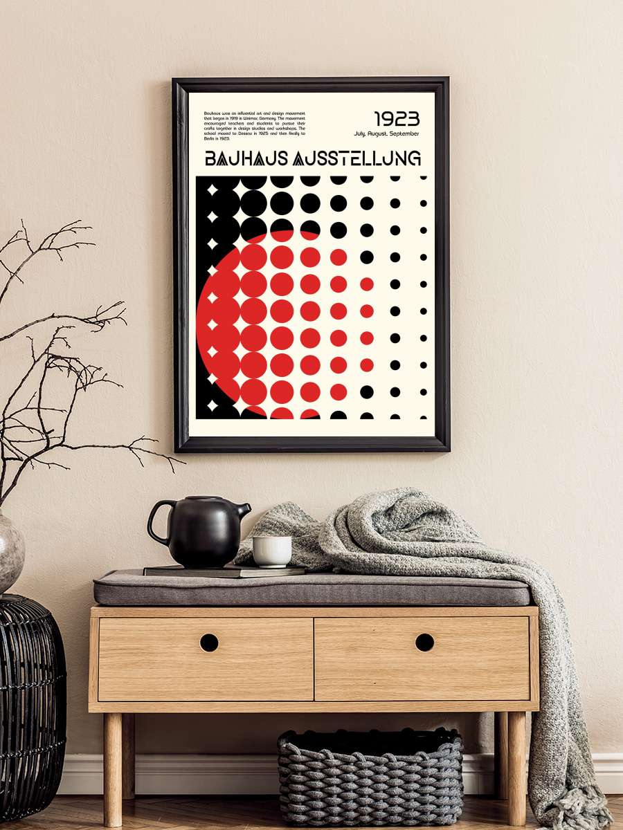 Bauhaus Ausstellung Sanatsal Modern Tablo Siyah Çerçeveli Poster Modern Duvar Tablo