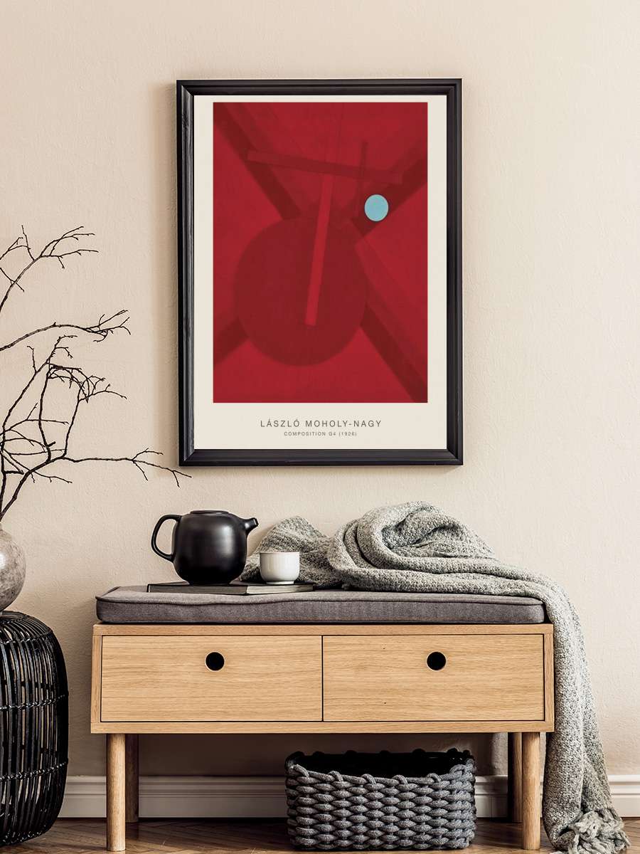 Composition G4 (Original… (Original Bauhaus in Red, 1926) -… Sanatsal Modern Tablo Siyah Çerçeveli Poster Modern Duvar Tablo