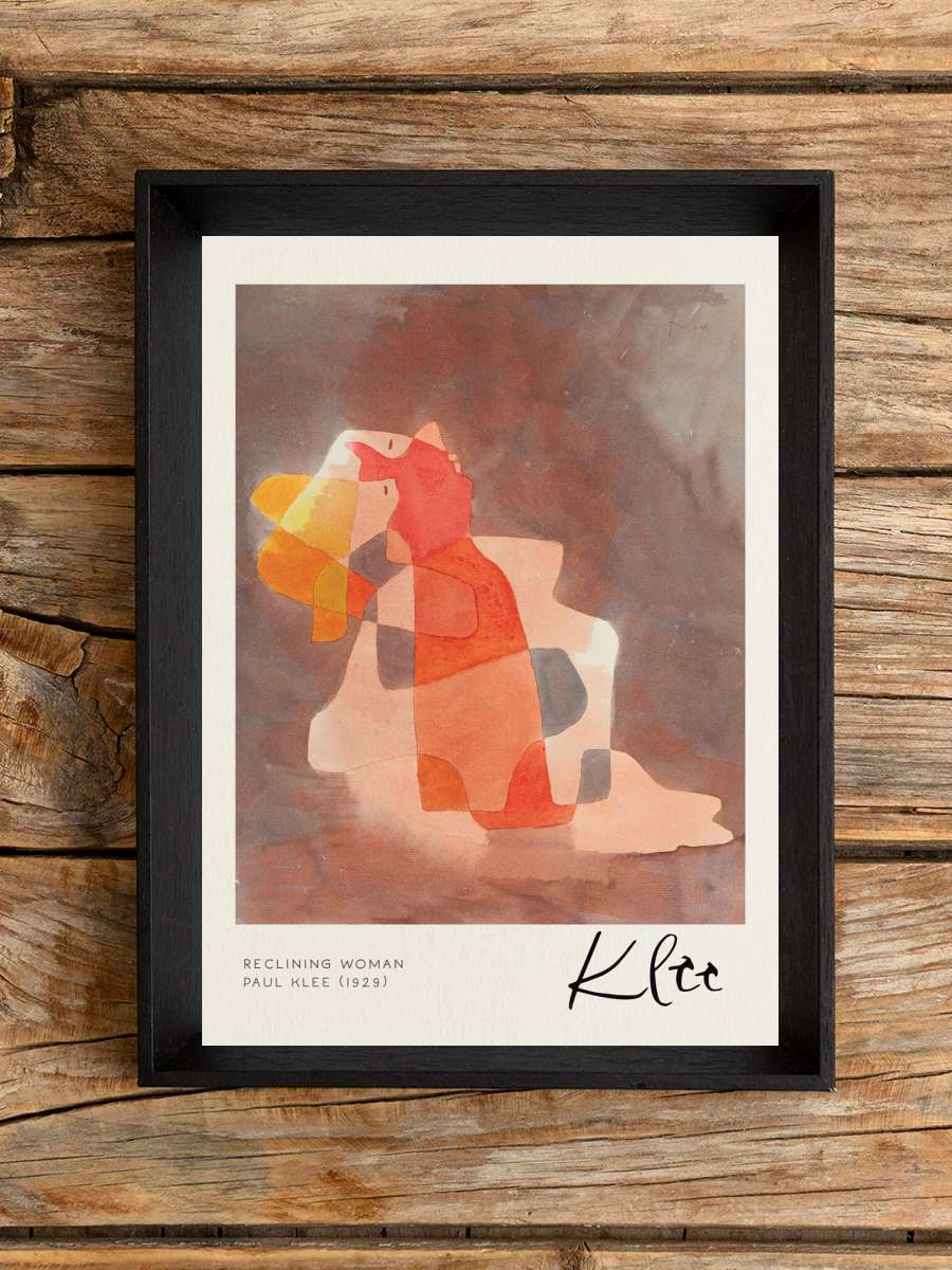 Reclining Woman - Paul Klee Sanatsal Modern Tablo Siyah Çerçeveli Poster Modern Duvar Tablo