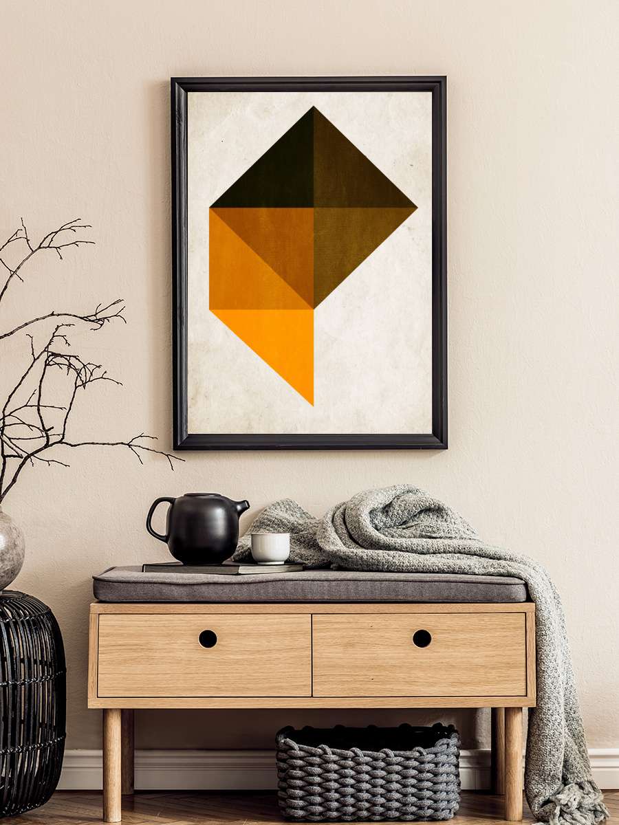 TRAPEZ No.9 Sanatsal Modern Tablo Siyah Çerçeveli Poster Modern Duvar Tablo