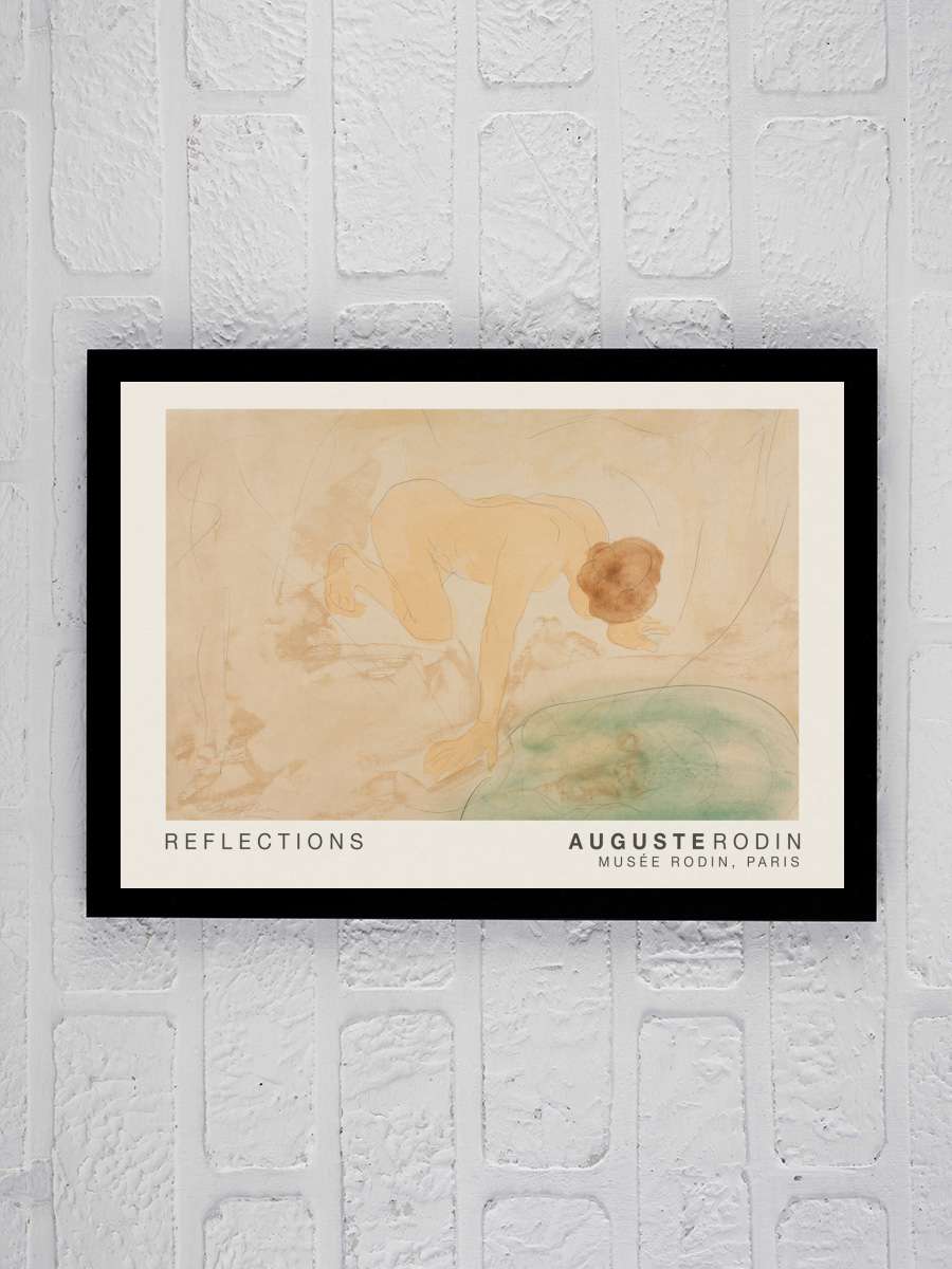 Reflections - Auguste Rodin Sanatsal Modern Tablo Siyah Çerçeveli Poster Modern Duvar Tablo