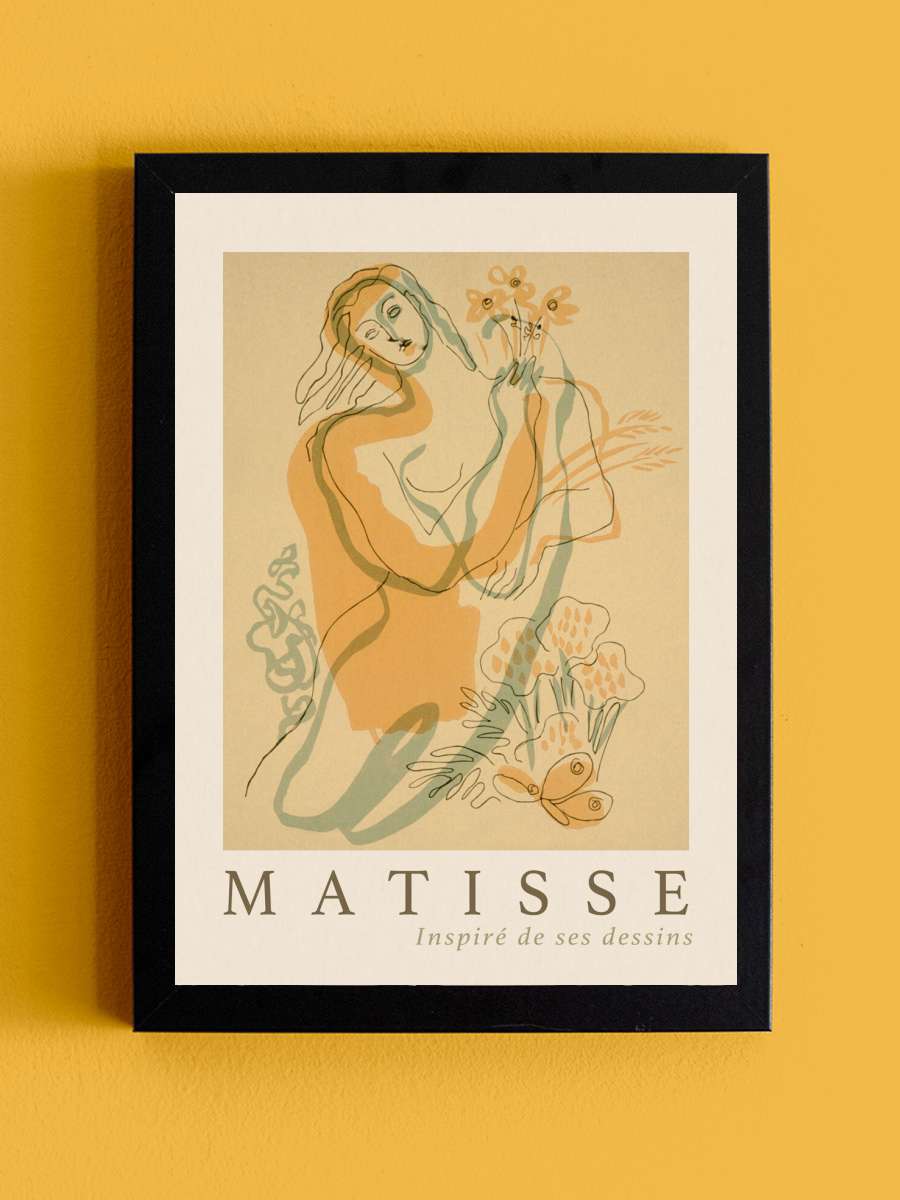 Abstract Lady Sanatsal Modern Tablo Siyah Çerçeveli Poster Modern Duvar Tablo