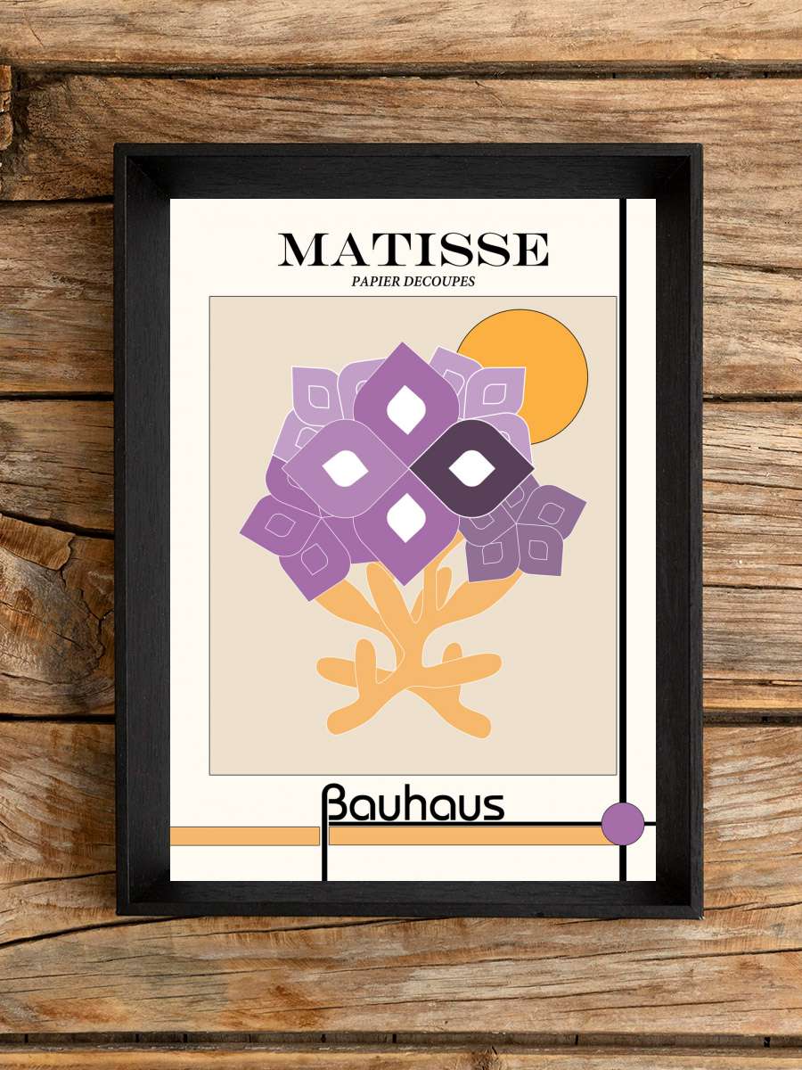 Matisse Flowers with Bauhaus… Bauhaus shapes Sanatsal Modern Tablo Siyah Çerçeveli Poster Modern Duvar Tablo