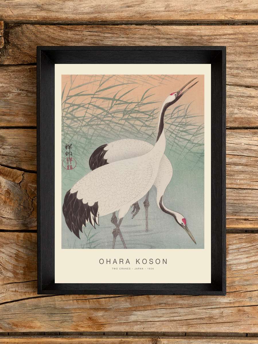 Two Cranes (Special Edition) -… - Ohara Koson Sanatsal Modern Tablo Siyah Çerçeveli Poster Modern Duvar Tablo