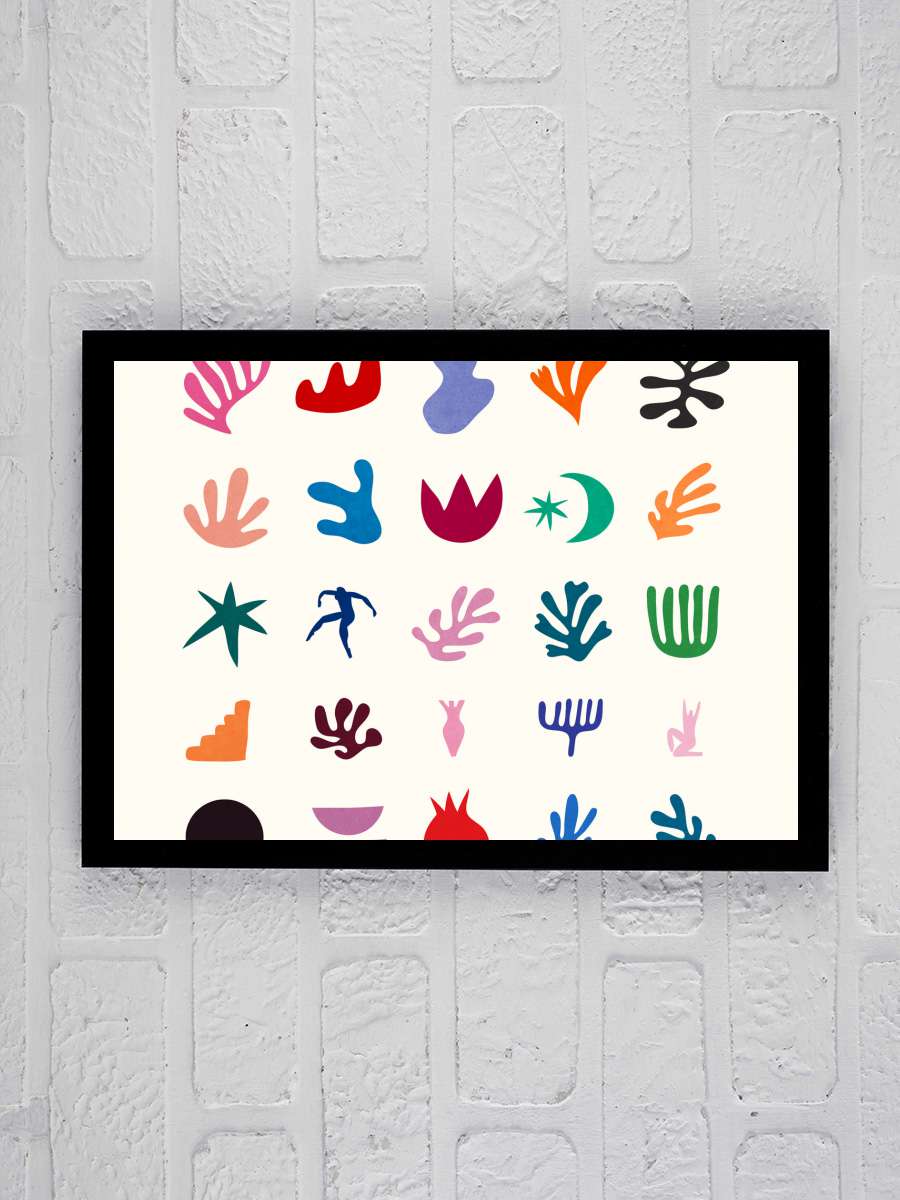 Matisse Elements Sanatsal Modern Tablo Siyah Çerçeveli Poster Modern Duvar Tablo