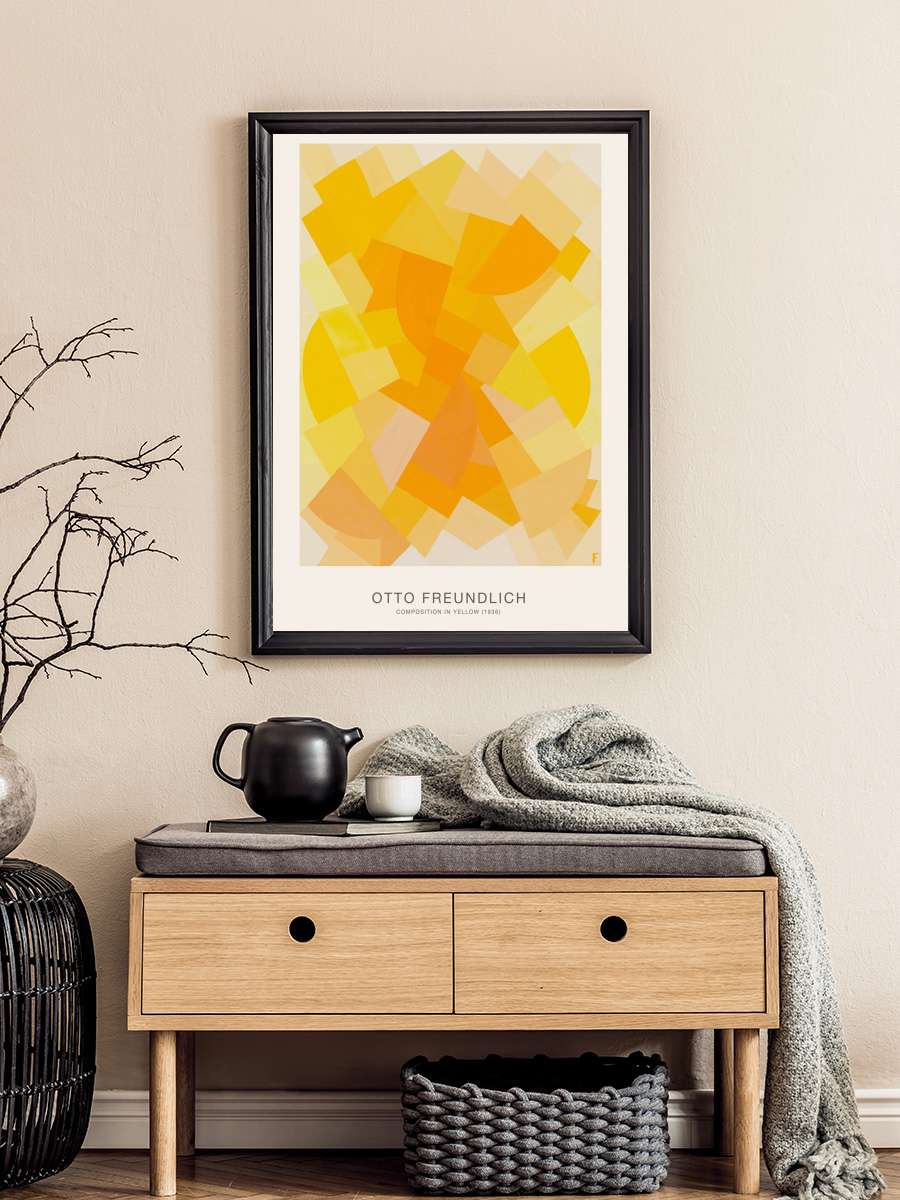 Composition in Yellow (Abstract… (Abstract Painting) - Otto… Sanatsal Modern Tablo Siyah Çerçeveli Poster Modern Duvar Tablo